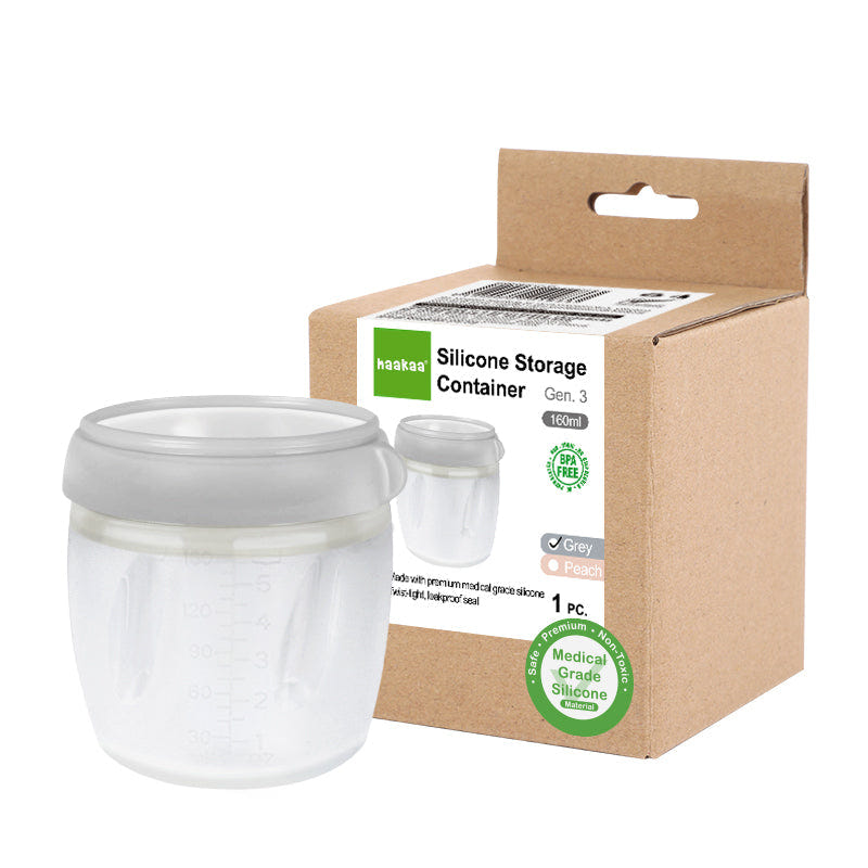 Haakaa Gen 3 Silicone Storage Container 6oz, perfect for baby food storage on-the-go.
