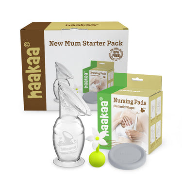 Haakaa New Mom Starter Pack: Essential manual breast pump for breastfeeding mothers.