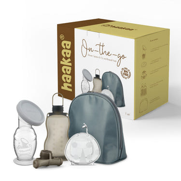 Haakaa Deluxe Express & Collect Travel Pack - Portable manual breast pump for convenient breastfeeding on-the-go.