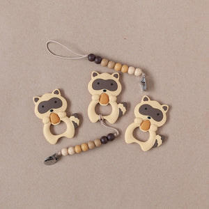 Raccoon Teether Set // Brown