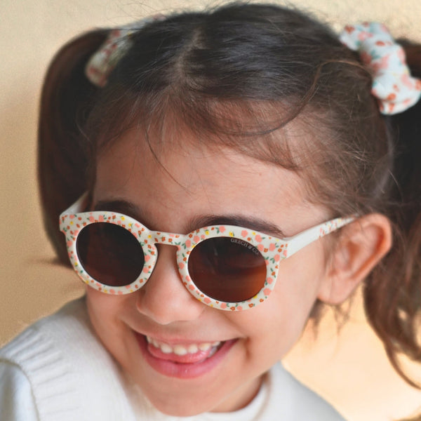Organic sunset meadow pigtail bow hair clips set of 2, perfect for baby accessories and seasonal wear.