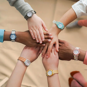 Classic Watches in Fern Plaid, featuring silicone and stainless steel, perfect for baby accessories and seasonal wear.