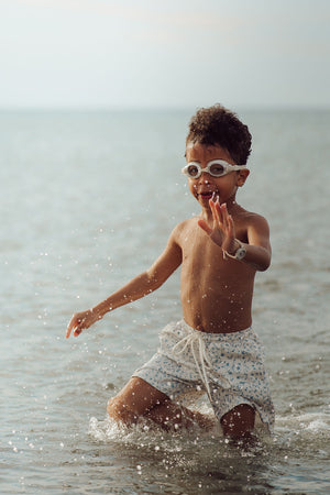 Anti UV fog swim goggles for babies, perfect for outdoor water play, shown at angle 8.