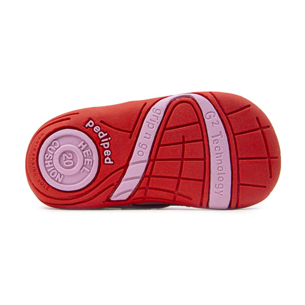 Cindy Grip 'n' Go™ pink baby sneakers at angle 6, perfect for little feet on the move.