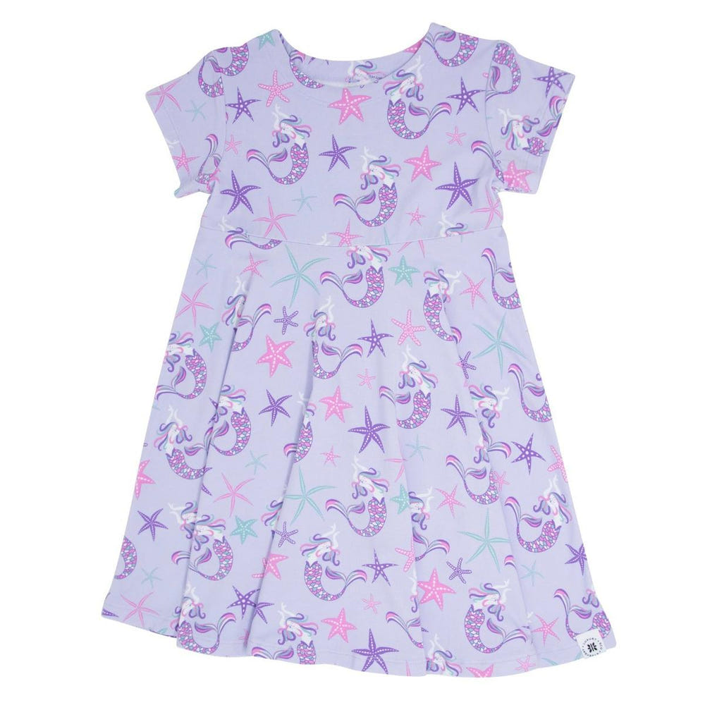 Swirly Girl Short Sleeve Dress - Mermaid Purple