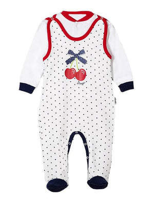 Girls Cherry Footed Sleeveless Snap Bodysuit - Cute and comfy baby outfit for little ones.