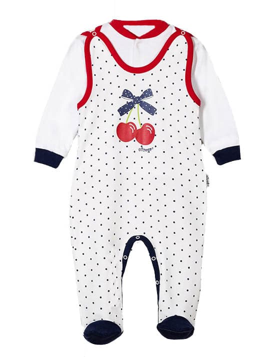 Girls Cherry Footed Sleeveless Snap Bodysuit - Cute and comfy baby outfit for little ones.