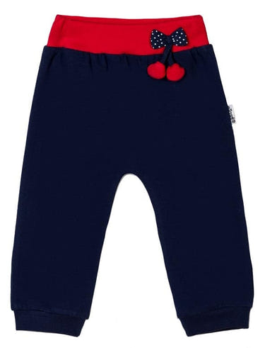 Girls pull-on cherry pants for babies, featuring a cute design and comfortable fit. Perfect for everyday wear.