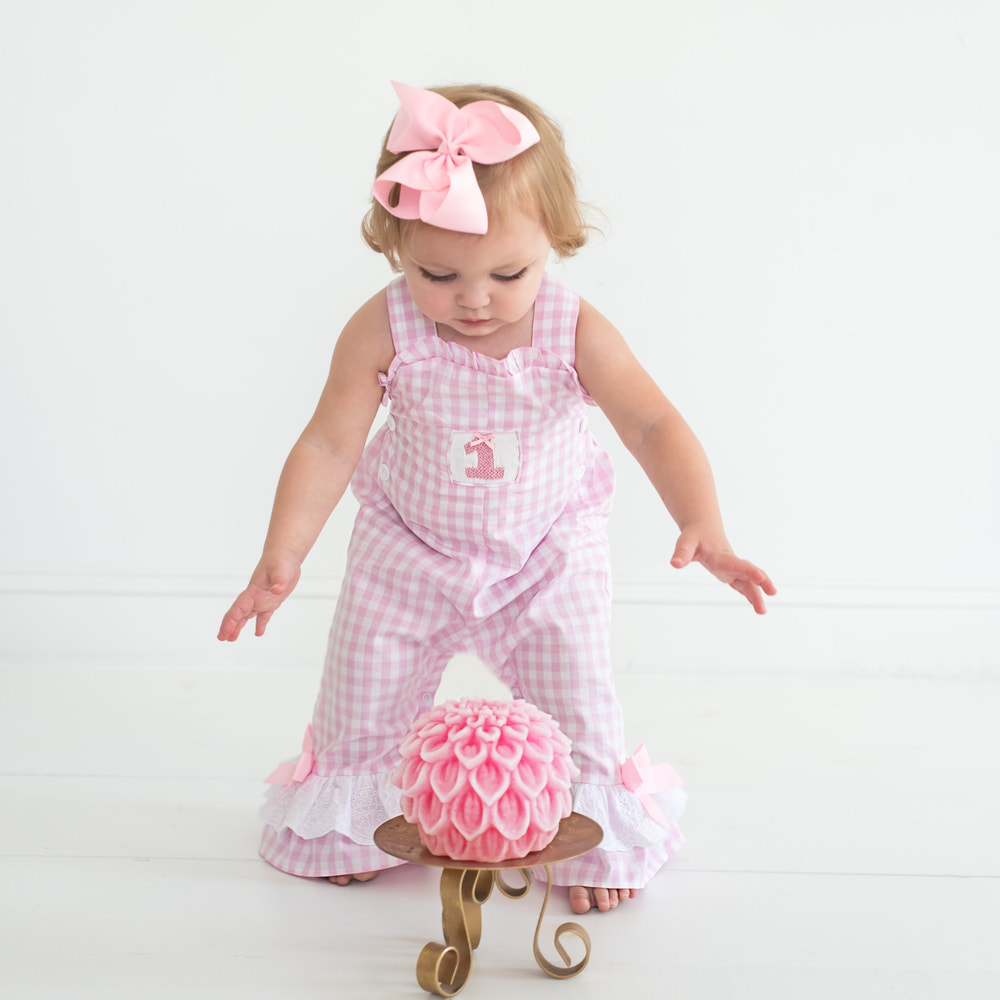 Girls Smocked First Birthday Longall - MOOGCO Baby
