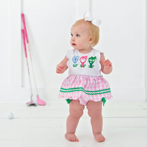 Hole-In-One First Birthday Girls Reversible Golf Bubble