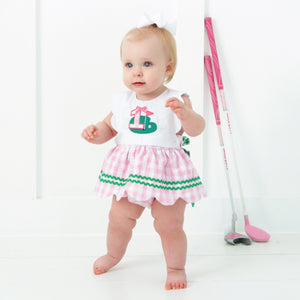 Hole-In-One First Birthday Girls Reversible Golf Bubble