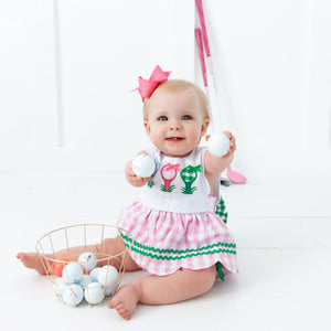 Hole-In-One First Birthday Girls Reversible Golf Bubble