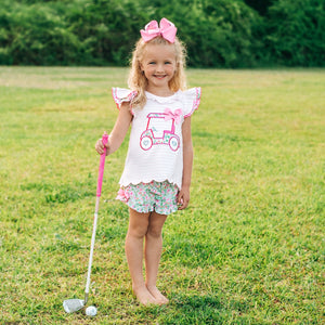 Floral Tee Time Girls Golf Short Set