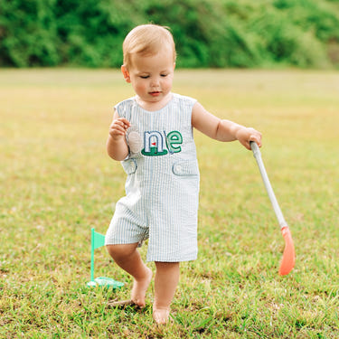 Hole-In-One Blue First Birthday Golf Jon Jon - MOOGCO Baby