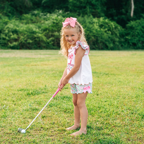 Floral Tee Time Girls Golf Short Set