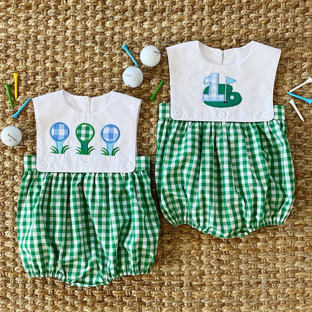 Hole-In-One First Birthday Boys Reversible Golf Bubble - MOOGCO Baby