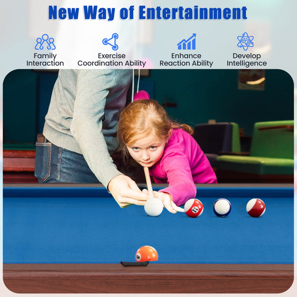Pool Wooden Game Table with Full Set of Ballsfor Kids and Adults