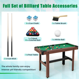 Pool Wooden Game Table with Full Set of Ballsfor Kids and Adults