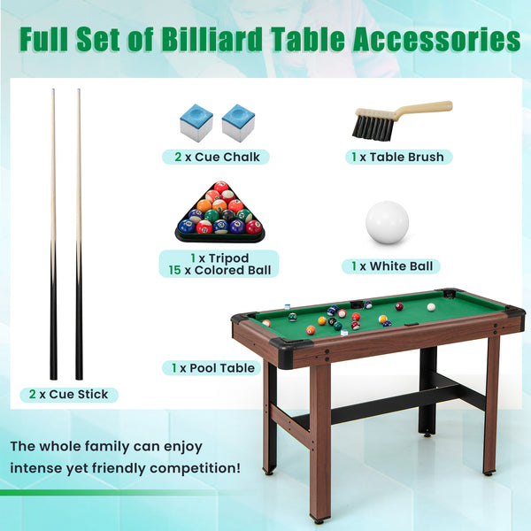 Pool Wooden Game Table with Full Set of Ballsfor Kids and Adults