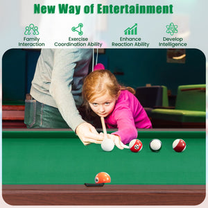 Pool Wooden Game Table with Full Set of Ballsfor Kids and Adults