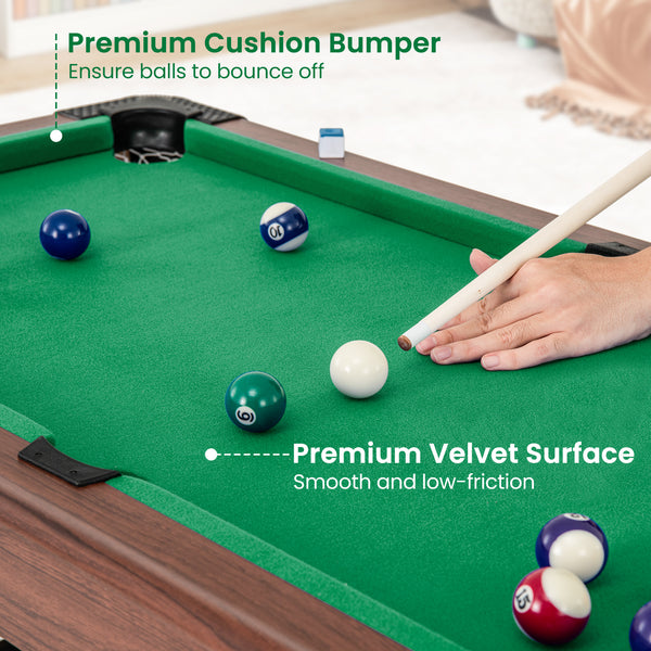 Pool Wooden Game Table with Full Set of Ballsfor Kids and Adults