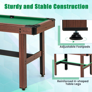Pool Wooden Game Table with Full Set of Ballsfor Kids and Adults