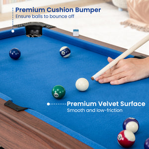 Pool Wooden Game Table with Full Set of Ballsfor Kids and Adults