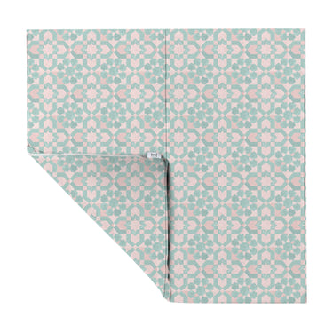 Green Tile Vegan Leather Play Mat for babies, soft and stylish, perfect for playtime and tummy time.