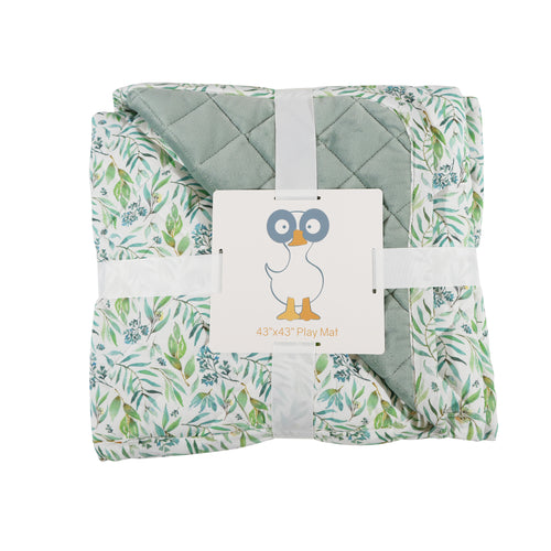 GooseWaddle Super Soft Reversible Play Mat - Cotton Quilted Baby Play Mat in Angle 7 view.