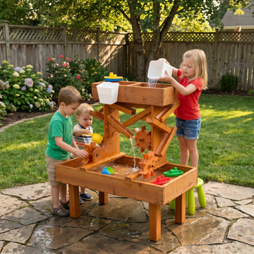 Outdoor Wooden Water Table for Toddlers | Kids’ Sensory Play Station