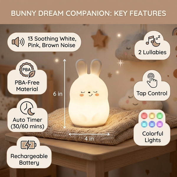 Sleeping Pal Night Light Sound Machine - 'Bonnie' The Bunny