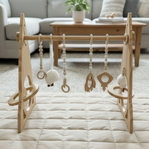 Rocket Wooden Baby Gym – Modern Montessori-Inspired Infant Play Arch