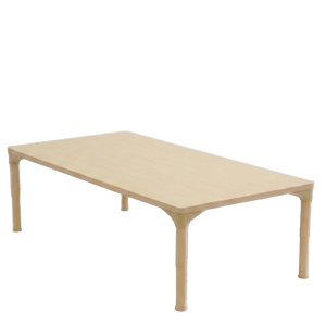 Adjustable kids table for toddlers, 13" to 17" height, perfect for preschool classroom activities. Angle view.