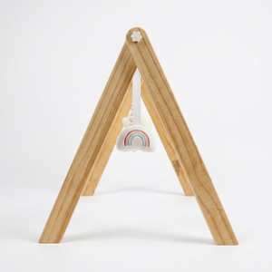 Lilac Wooden Baby Gym | Montessori Infant Play Gym with Hanging Toys