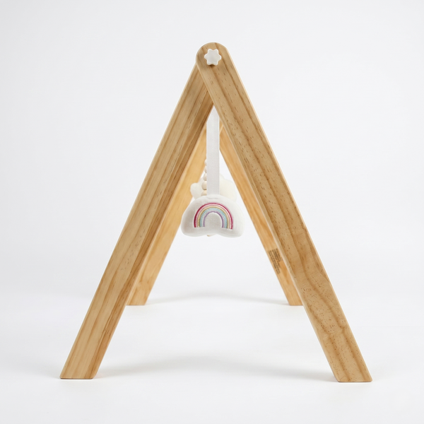 Lilac Wooden Baby Gym | Montessori Infant Play Gym with Hanging Toys