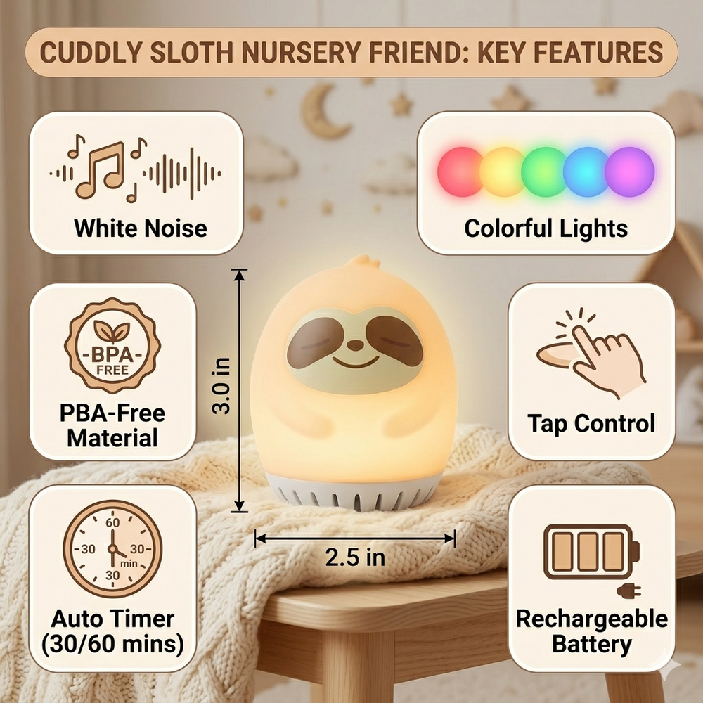 Sleeping Pal Mini Sound Machine - 'Sindy' The Sloth