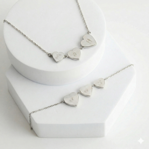 Mysha Personalized Triple Serenade Heart Pendant