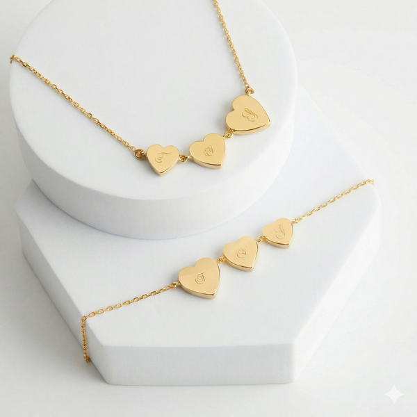Mysha Personalized Triple Serenade Heart Pendant