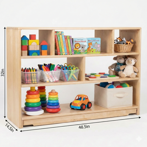 Montessori Classroom Shelf 4' x 32" Open Back - Ideal storage solution for educational spaces.