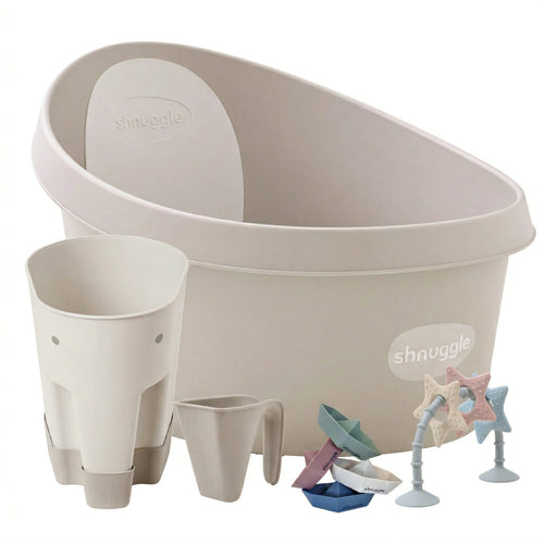 Shnuggle Splash & Play Bundle: Toddler Bath & Accessories Bundle - 5-Piece Set for Fun & Safe Bath Times