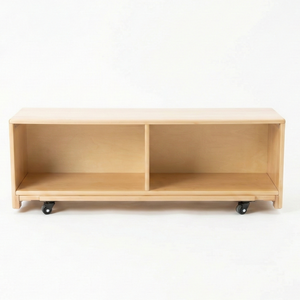 Montessori Classroom Shelf - 4' x 16" - Closed Back, showcasing stylish storage solutions for children's learning spaces.
