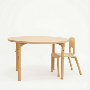 Round Adjustable Kids Classroom Table – 36" Diameter, 13" to 17" Height