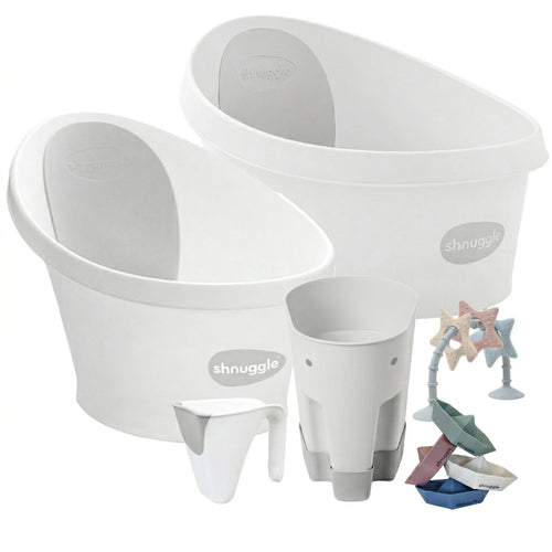 Shnuggle Splash & Grow Bundle: Baby & Toddler Bath Bundle + Accessories - 6-Piece Set for Every Stage