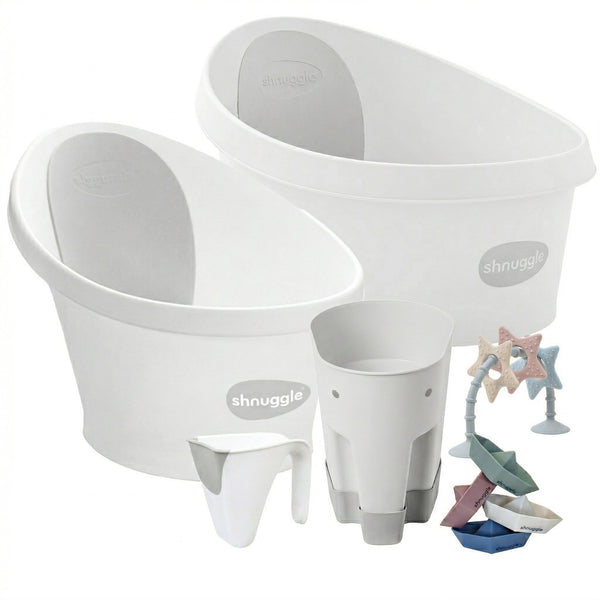 Shnuggle Splash & Grow Bundle: Baby & Toddler Bath Bundle + Accessories - 6-Piece Set for Every Stage