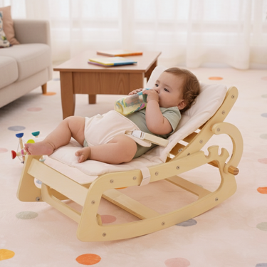 Adjustable Hemlock Baby Rocker for indoor comfort and soothing relaxation.