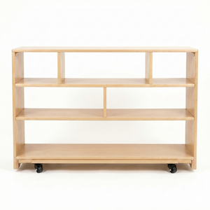 Montessori Classroom Shelf - 4' x 32" - Open Back, showcasing storage solutions for children's learning spaces.