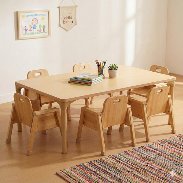 Adjustable kids table for toddlers, 13" to 17" height, perfect for preschool classroom activities.