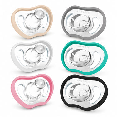 Nanobébé Active Flexy Pacifier 4m+ 4-pack Pink Teal Black Sky