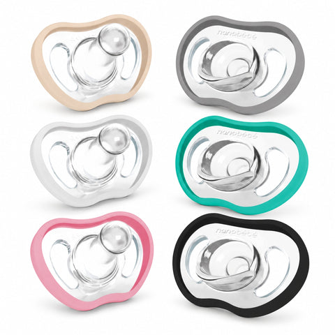 Nanobébé Active Flexy Pacifier 4m+ 4-pack Pink Teal Black Sky