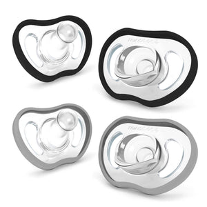 Active Flexy Pacifier for 4 months+, angled view showcasing its flexible design and soothing features for babies.